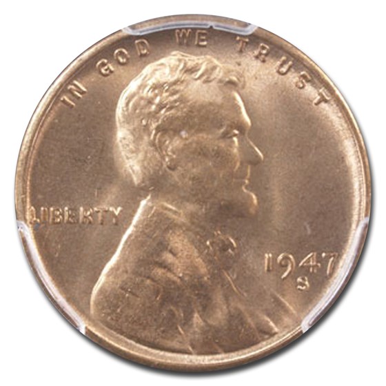 1947-S Lincoln Cent MS-67 PCGS (Red) 1947-S Lincoln Cent MS-67 PCGS (Red)